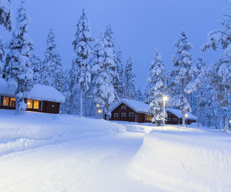 Cabins in snow A quest to find Santa in Finnish Lapland
