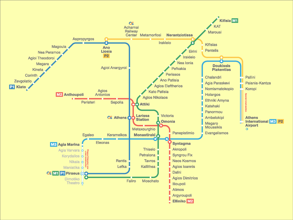 Athens Metro Map 
