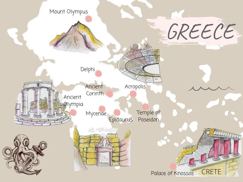 Illustrated Greece Map