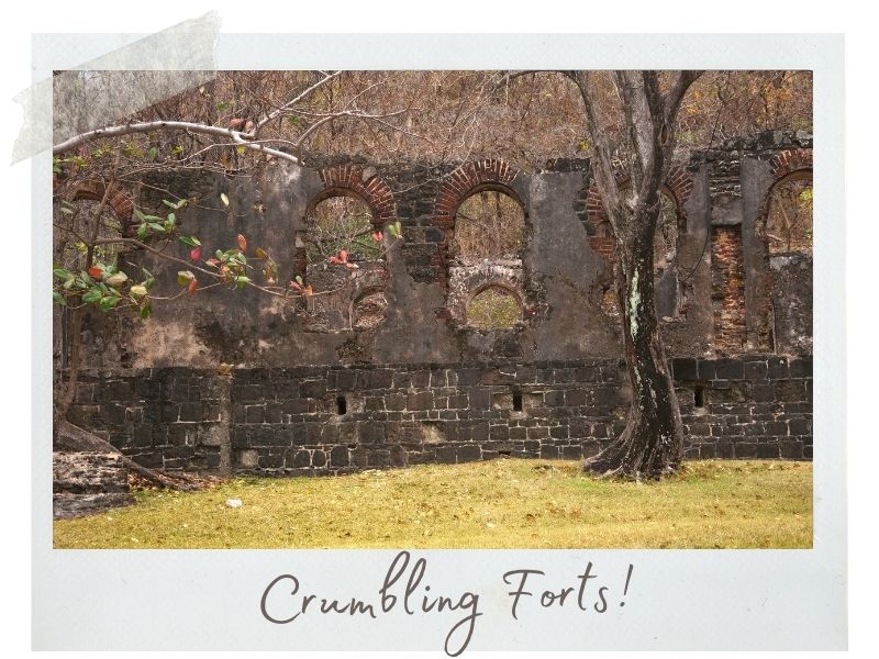 Crumbling forts St Lucia